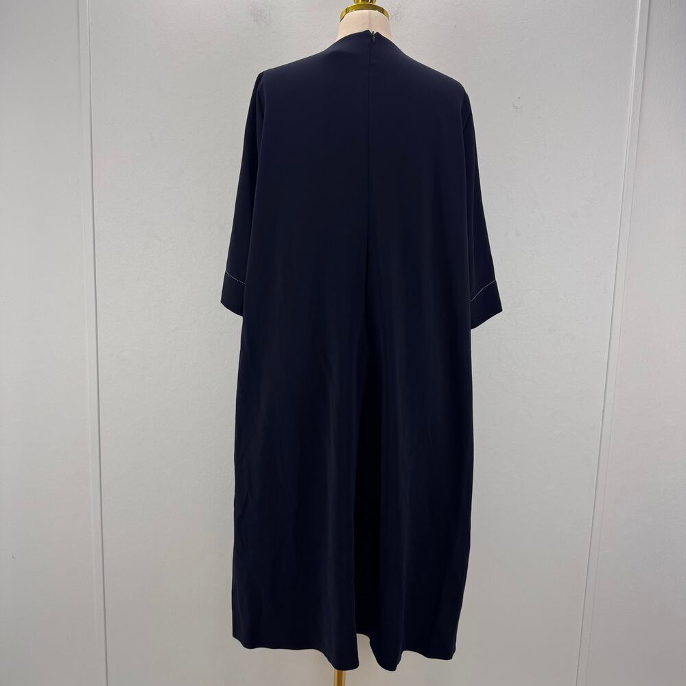 NWT Marina Rinaldi Dark Navy Midi Dress Plus sz US 20 Minimalist Neutral Capsule - Picture 5 of 10